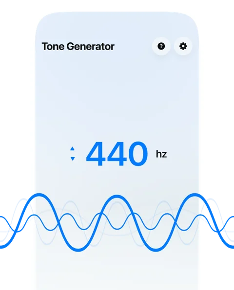 Tone Generator screen set to 440 Hz
